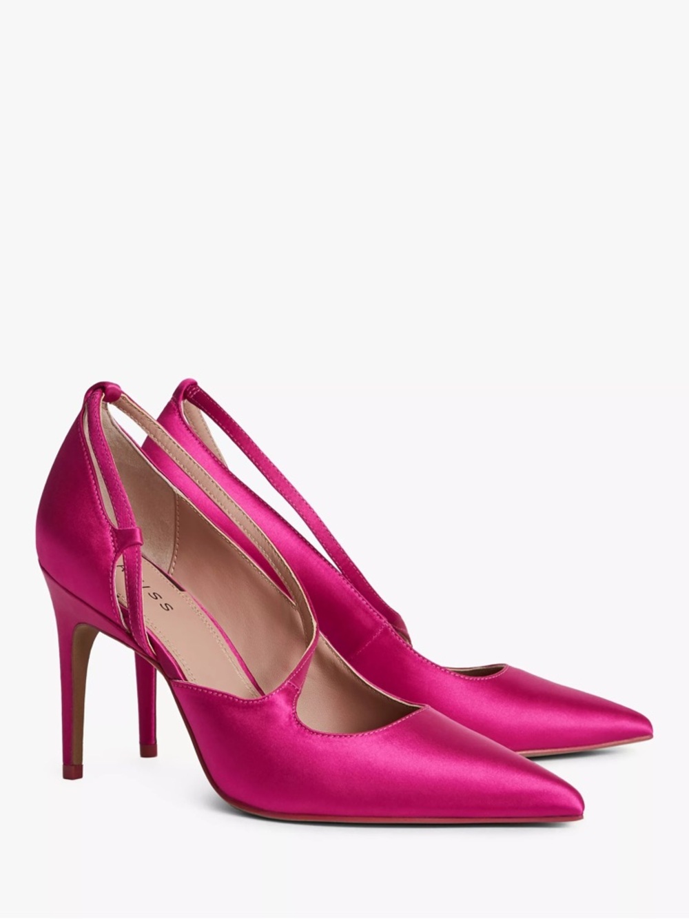 Reiss Geniveve Satin Hot Pink Point Toe Stiletto Heels Size 40/ 9